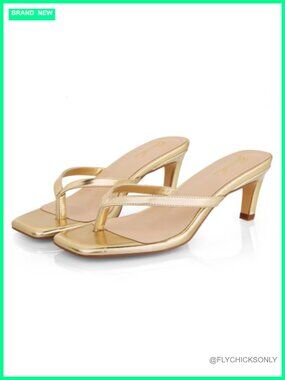 Women's Kitten Heel Thong Sandals Square Open Toe 2 Inch Low Heel Comfort Flip